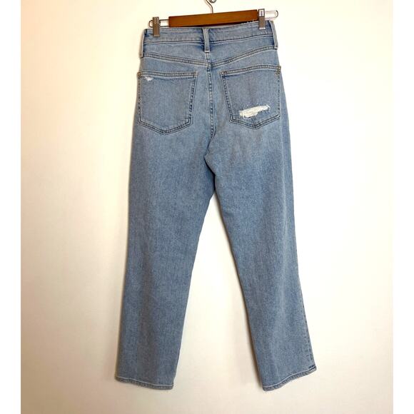 Madewell The Curvy Mom Jean Size 26 Light Wash Straight Distressed High Rise - Picture 2 of 8